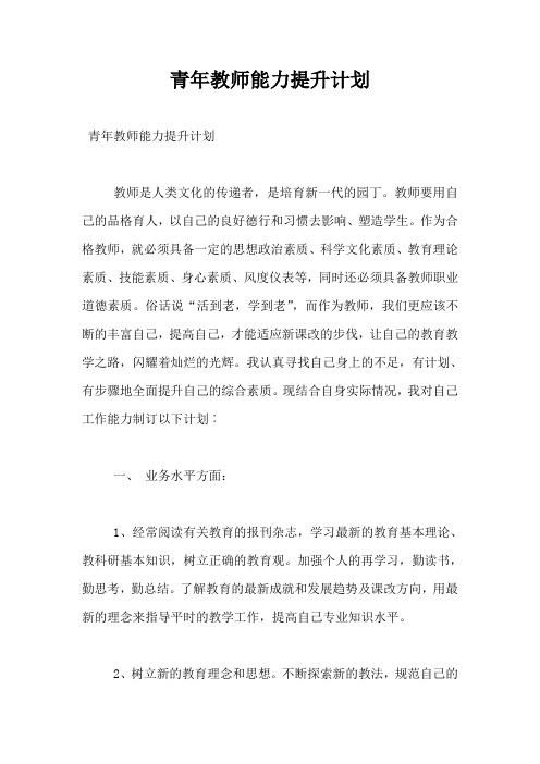 青年教师能力提升计划