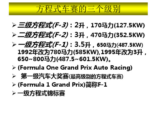 F1赛事及赛车介绍