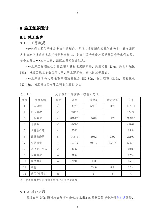 施工组织中型水库可研