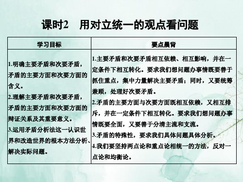 高中政治必修4精品课件：9.2用对立统一的观点看问题