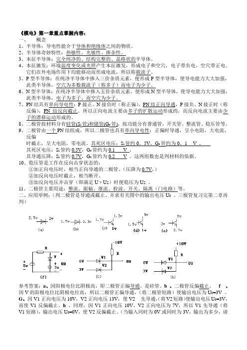 模电各章重点内容及总复习(2010[1].6)