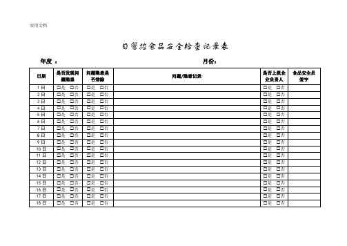 日管控、周排查、月调度记录表