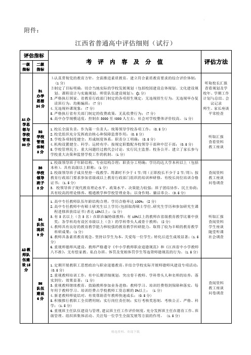 普通高中评估细则
