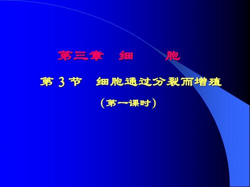 3.3细胞通过分裂而增殖1(教师备课版)