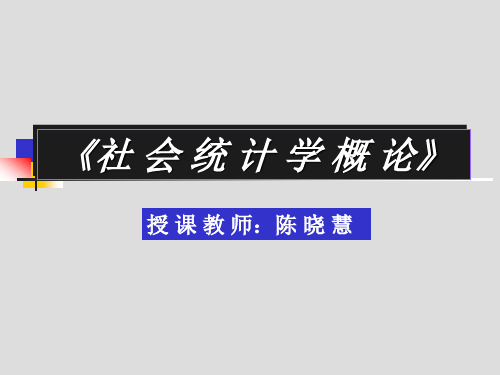 社会统计学概论第一章