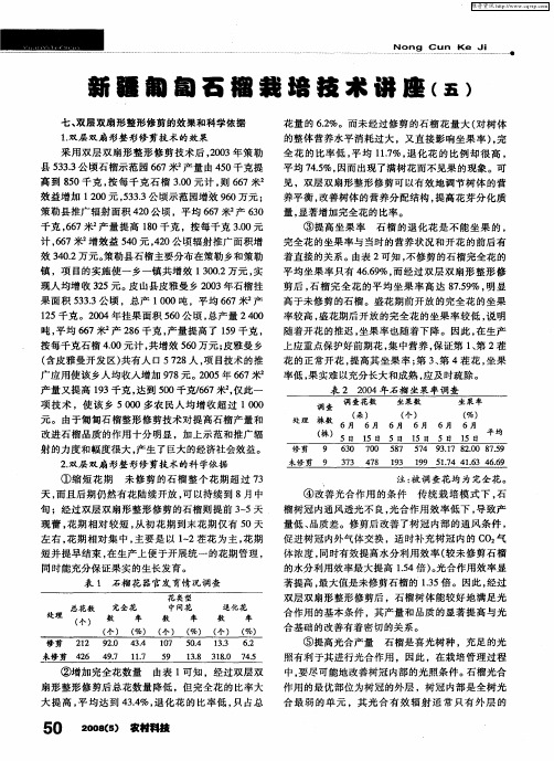 新疆匍匐石榴栽培技术讲座(五)