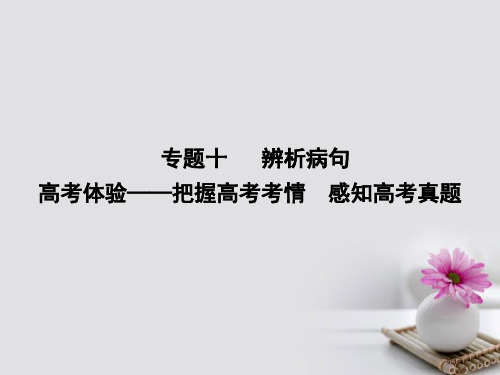 高考语文复习专题十辨析病句高考体验-把握高考考情感知高考真题省公开课一等奖百校联赛赛课微课获奖PPT