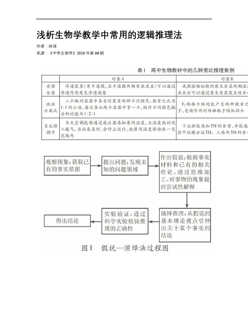 浅析生物学教学中常用的逻辑推理法