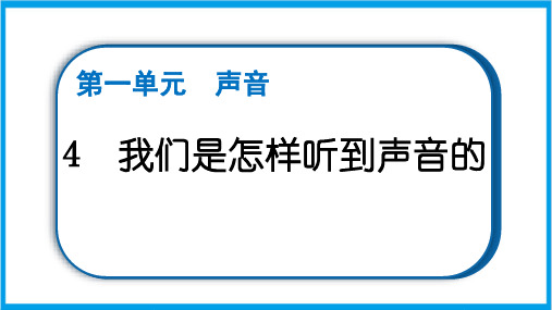 新教科版四年级上册科学 1-4 我们是怎样听到声音的  重点题型练习课件