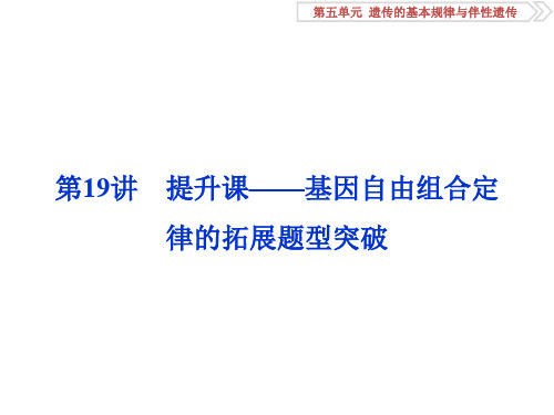 高考生物大一轮复习 第五单元 遗传的基本规律与伴性遗