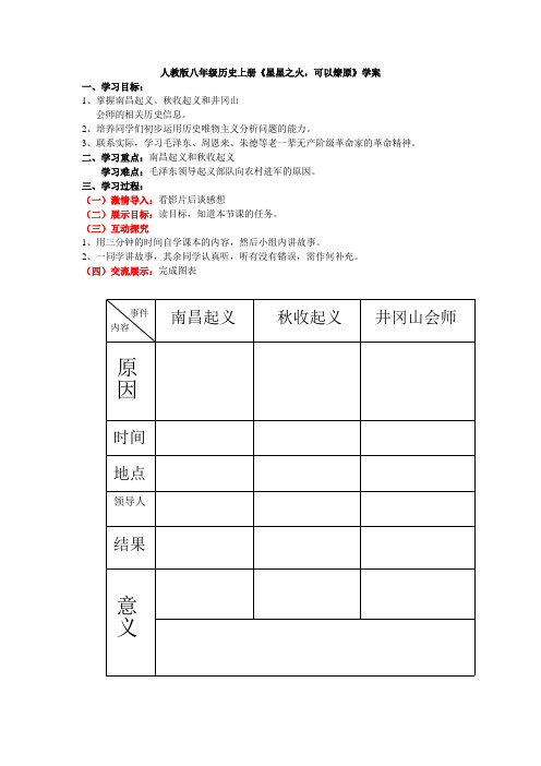 星星之火可以燎原  学案