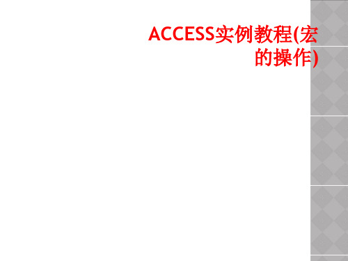 ACCESS实例教程(宏的操作)