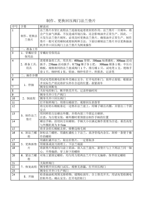 制作更换法兰垫片