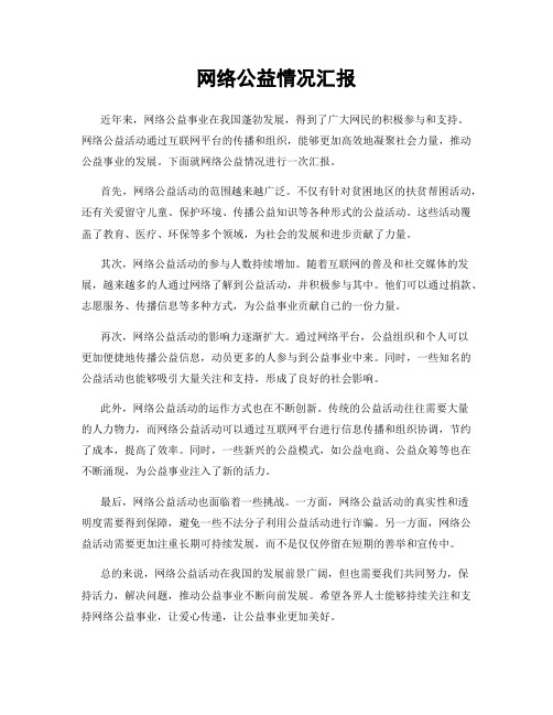 网络公益情况汇报