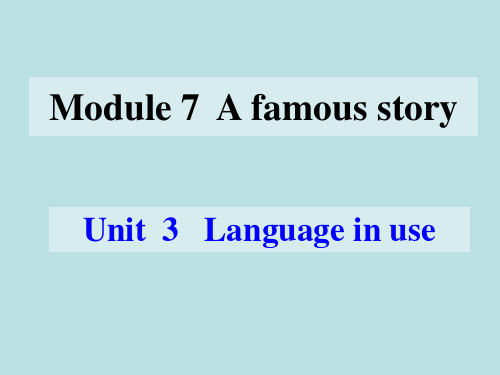 外研版英语八年级上册课件Module7 Unit 3 Language in use