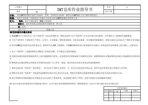 SMT仓库作业指导书