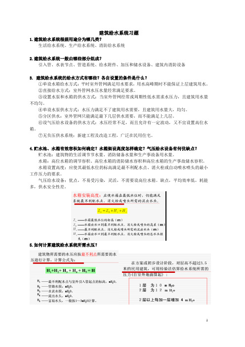 建筑设备简答题