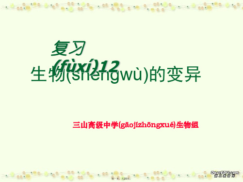 高考生物专题复习十二生物的变异课件 人教版