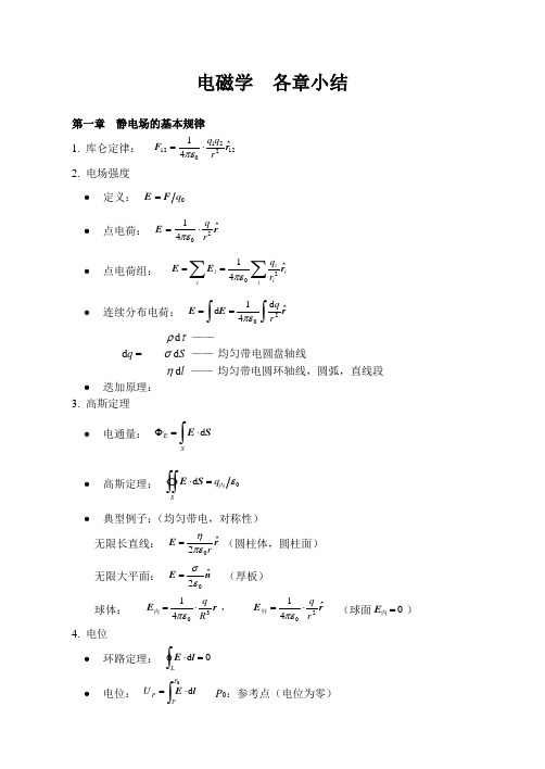 电磁学小结(全)