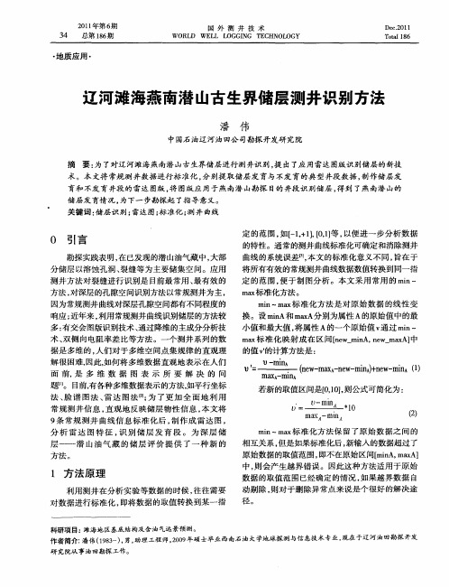 辽河滩海燕南潜山古生界储层测井识别方法