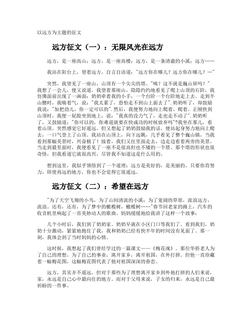 以远方为主题的征文