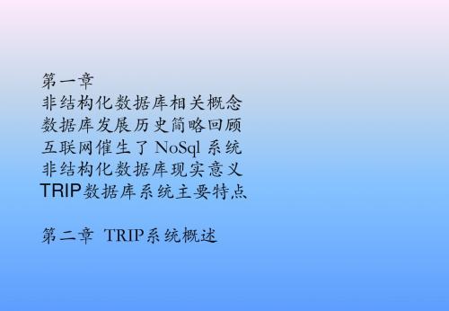 非结构化数据库TRIP详细介绍