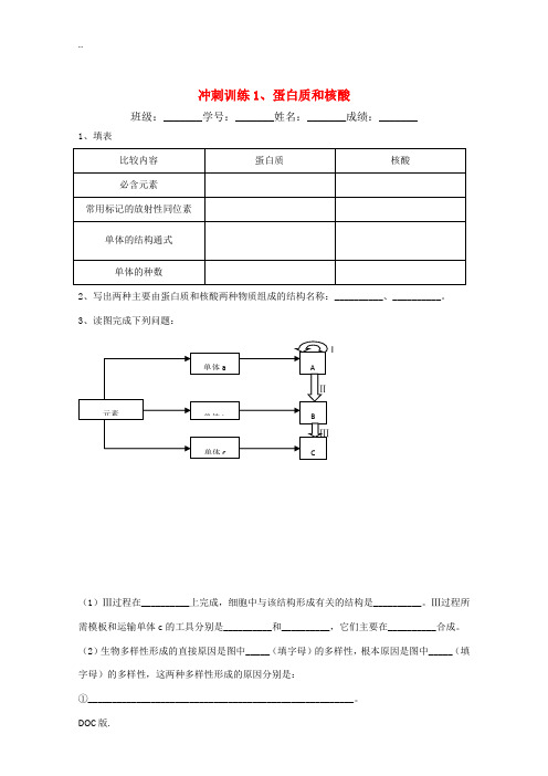 江苏省2010年高三生物冲刺训练1-5新人教版