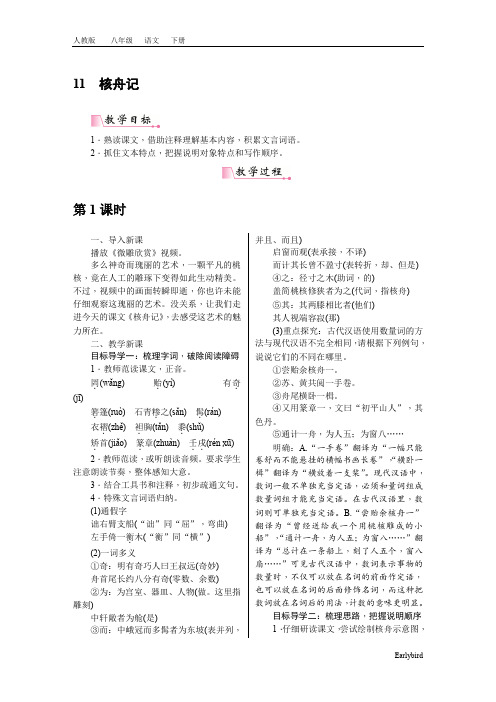 2020春人教版八年级语文下册优质课件-第三单元-11《核舟记》教案