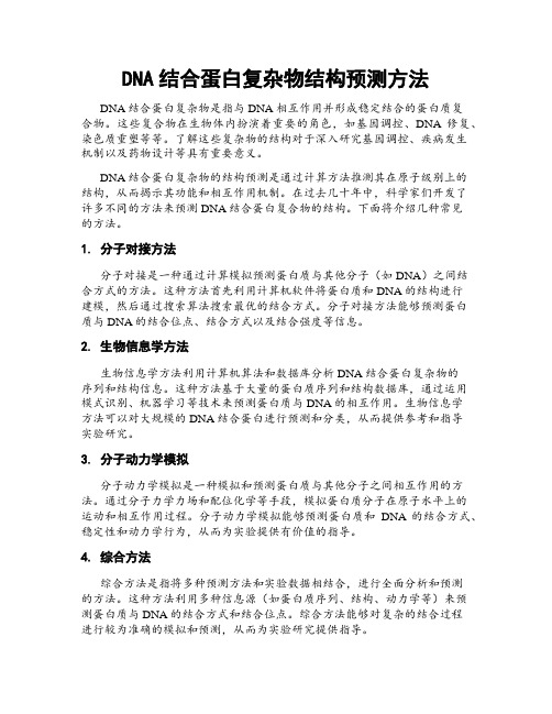 DNA结合蛋白复杂物结构预测方法