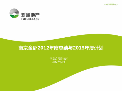 南京金郡2012年度总结与2013年度计划提纲