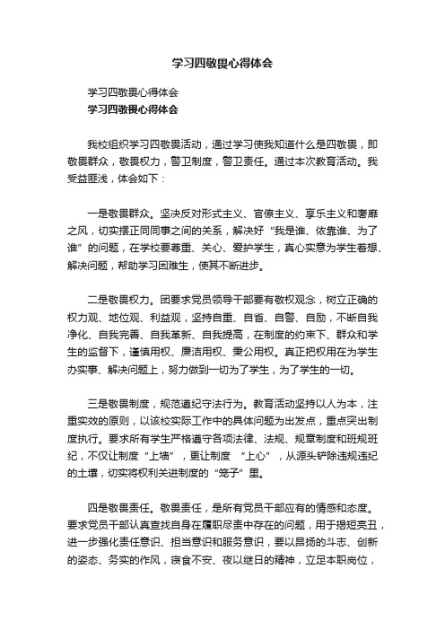 学习四敬畏心得体会