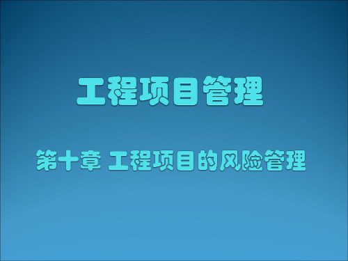 《工程项目管理》教学课件—10工程项目的风险管理