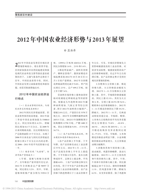 2012年中国农业经济形势与2013年展望_蓝海涛