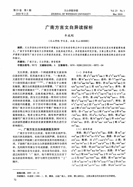 广南方言文白异读探析