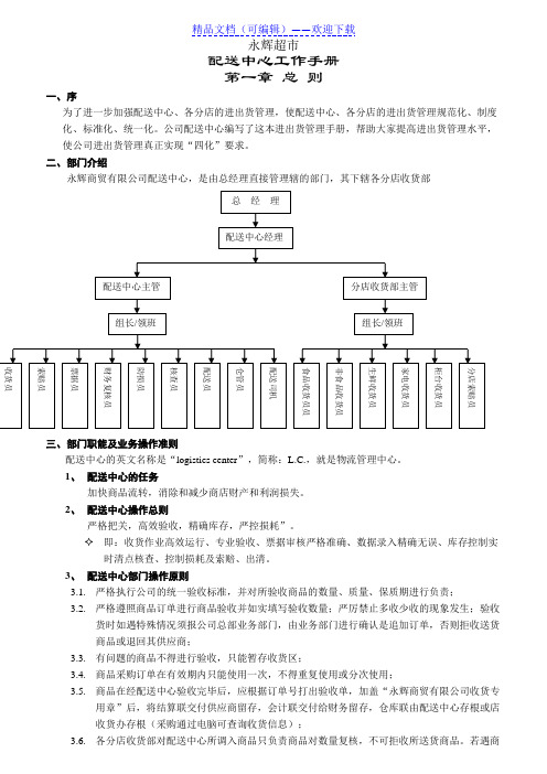 超市配送中心工作手册,配送中心商品入出库管理工作规范 - 零售卖场仓库