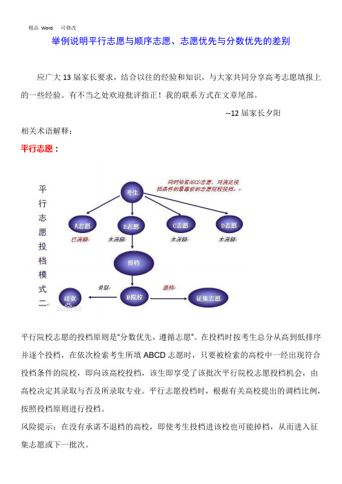 最新举例说明平行志愿与顺序志愿、志愿优先与分数优先的差别(原创)