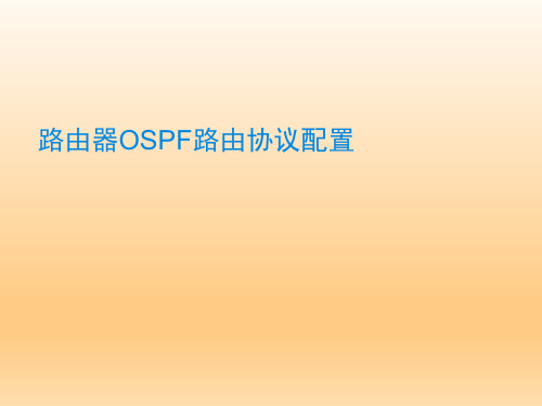 路由器OSPF路由协议配置