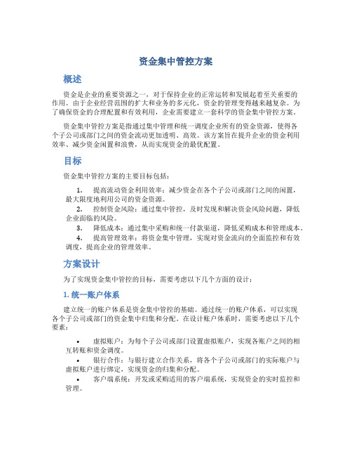 资金集中管控方案