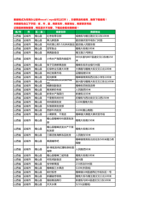 2020新版山西省运城市稷山县农产品行业工商企业公司商家名录名单联系电话号码地址大全193家