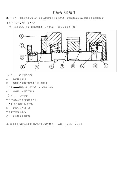 各种轴结构改错题目