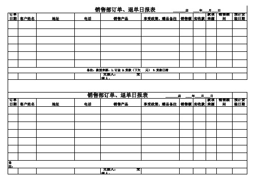 营业款日报表