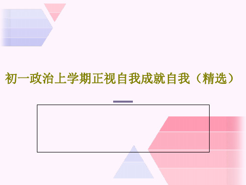 初一政治上学期正视自我成就自我(精选)PPT文档21页