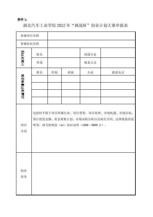 2019年创业大赛要求及范文.doc