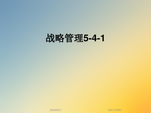 战略管理541