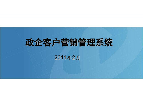 电信集团政企客户营销管理系统精品PPT课件