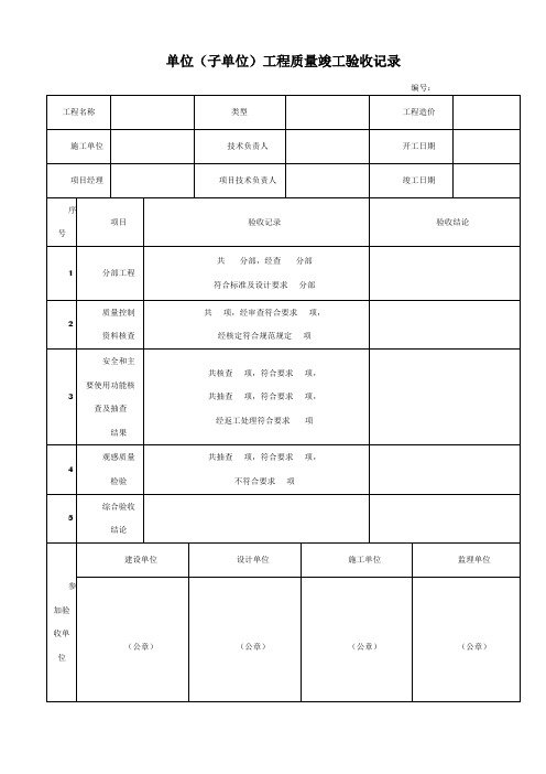 市政给排水管道工程全部检验批质量验收记录表