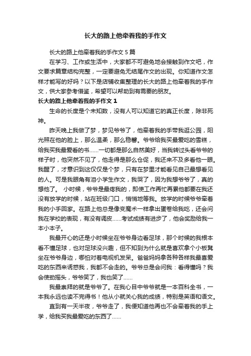 长大的路上他牵着我的手作文