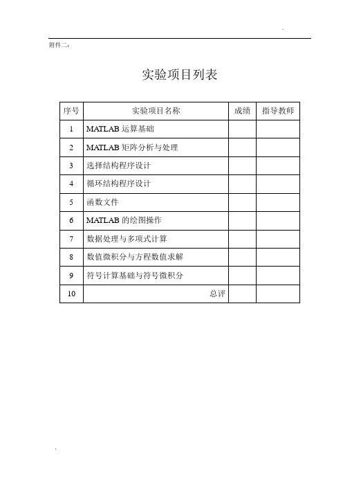 《数学软件》实验报告-数值微积分与方程数值求解