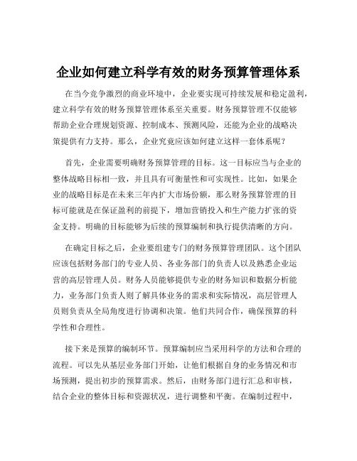 企业如何建立科学有效的财务预算管理体系