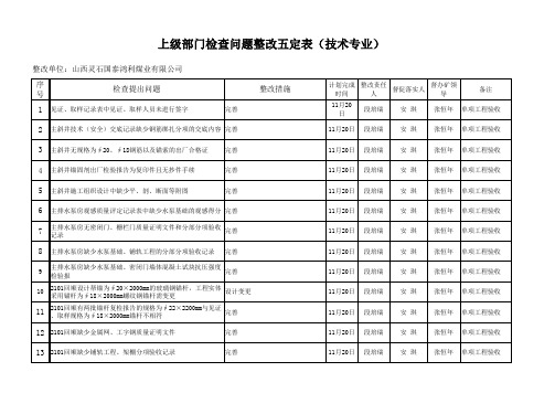 上级检查五定表(技术专业)